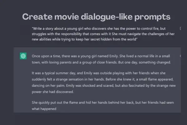 Create movie dialogue-like prompts 