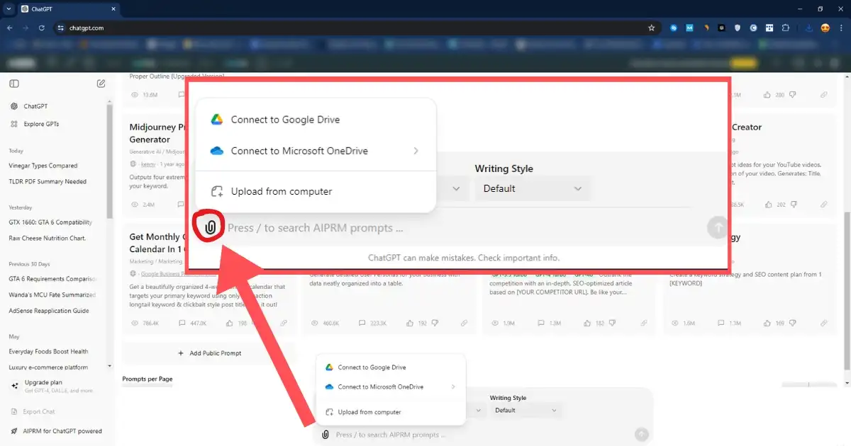 Now, you can see You can upload from your Google Drive, Microsoft OneDrive, or directly from your computer.